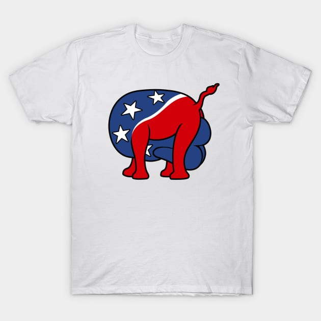 Republican Elephant With It's Head Up It's Ass T-Shirt by TextTees